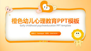Orange cartoon style preschool psychological education PowerPoint template