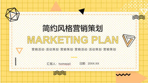 Download gratuito del modello PPT di pianificazione del marketing con sfondo della griglia gialla