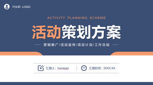 Plantilla PPT del esquema de planificación de actividades simple y estable azul Descargar