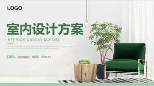 Green and Fresh Interior Design Scheme PPT Template Download