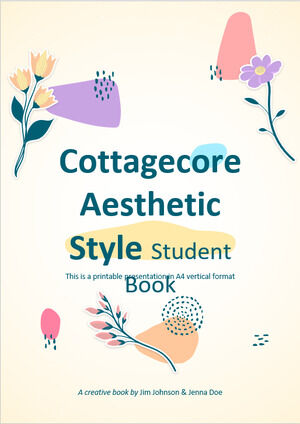 Libro de estudiante de estilo estético Cottagecore