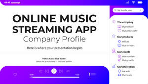 Profilo aziendale dell'app per lo streaming di musica online