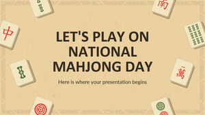 Lass uns am nationalen Mahjong-Tag spielen