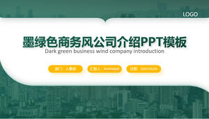 Modello di PowerPoint per l'introduzione dell'azienda in stile aziendale verde inchiostro