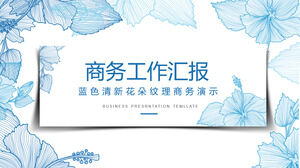 Unduh template PPT untuk laporan bisnis dengan latar belakang tekstur bunga biru