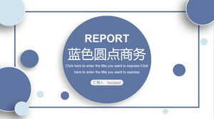 Download the business report PPT template with a blue dot background