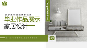 Plantilla PPT de exposición de trabajo de graduación de diseño de hogar interior verde Descargar
