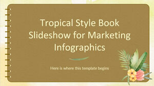 Apresentação de slides de livros de estilo tropical para infográficos de marketing