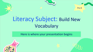 Materia di alfabetizzazione per la scuola materna: costruisci un nuovo vocabolario