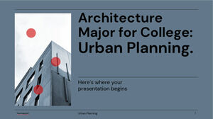 Kolej için Mimarlık Anabilim Dalı: Şehir Planlama
