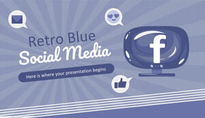 Retro Blue Social Media