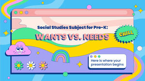 Social Studies Subject for Pre-K: Wants vs. Needs