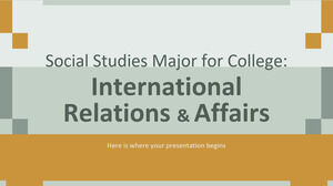 Kierunek Nauk Społecznych dla Kolegium: Stosunki i Sprawy Międzynarodowe