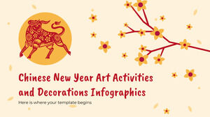 Infográficos de atividades e decorações de arte do ano novo chinês