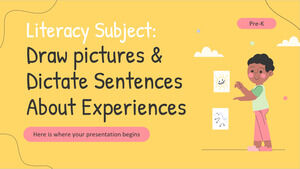Sujet d'alphabétisation pour le pré-K : dessiner des images et dicter des phrases sur les expériences