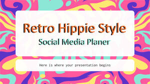 Planificator de rețele sociale în stil retro hippie