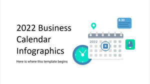 2022 ビジネス カレンダー インフォ グラフィック