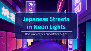 ネオンが輝く日本の街並み