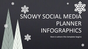 Infográficos do planejador de mídia social nevado