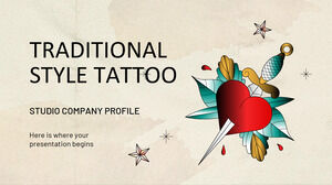 Perfil de la empresa de estudio de tatuajes de estilo tradicional