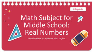 مادة الرياضيات للمدرسة المتوسطة - الصف الثامن: الأعداد الحقيقية