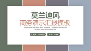 Pobierz szablon PPT raportu biznesowego dotyczącego mody z tłem z blokami kolorów Morandi
