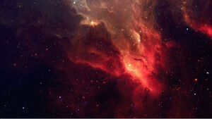 Empat gambar latar belakang PPT dari alam semesta merah, langit berbintang, dan planet