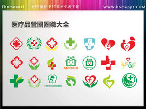 168 materiali colorati per icone PPT del cerchio di controllo della qualità medica