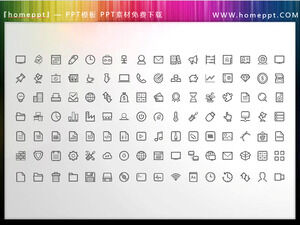 112 matériaux d'icône PPT d'affaires colorables vectoriels à télécharger