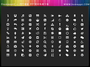 110 materiale de pictograme PPT cu tematică de internet colorabile vectoriale