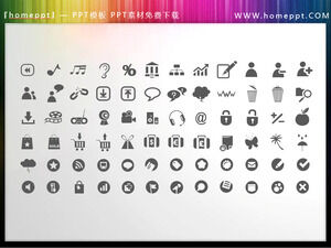 72 Vector Colorable Movie Theme PPT Icon Materials