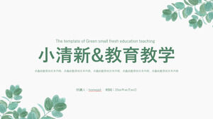 Unduh template PPT untuk latar belakang daun cat air hijau sederhana dan ceramah pengajaran yang segar