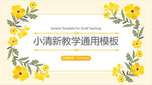 Download template PPT untuk mengajar perkuliahan dengan latar belakang bunga kuning