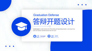Download the PPT template for graduation defense proposal with a blue dot background