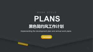 Download the PPT template for the work plan with a black fabric background