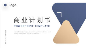 Unduh template PPT untuk rencana bisnis skema warna emas biru minimalis
