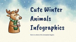 Infográficos de animais fofos de inverno