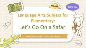Materia di arti linguistiche per la scuola elementare - 1a elementare: andiamo a fare un safari