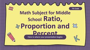 Disciplina de Matemática para o Ensino Médio - 7ª Série: Razão, Proporção e Porcentagem