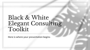 Kit de ferramentas de consultoria elegante em preto e branco