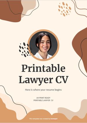 Printable Lawyer CV