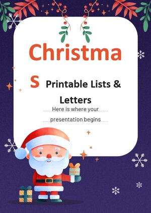 크리스마스 인쇄 가능한 목록 및 편지