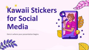 Adesivos Kawaii para mídias sociais