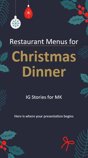 Menús de restaurante para la cena de Navidad IG Stories para MK