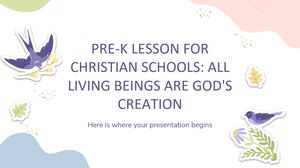 Lição Pré-K para Escolas Cristãs: Todos os Seres Vivos são Criação de Deus