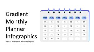 Infográficos do planejador mensal gradiente