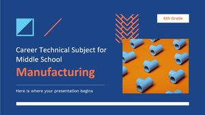 Career Technical Subject for Middle School - 6th Grade: Manufacturing