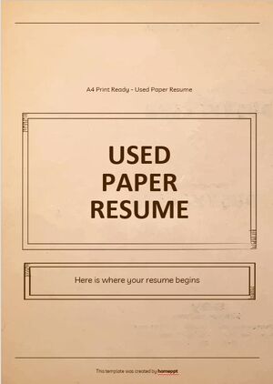 使用済みの紙の履歴書