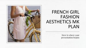 Plan marketing de l'esthétique de la mode française pour filles