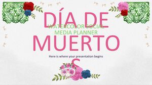 Dia de Muertos مخطط وسائل التواصل الاجتماعي بالألوان المائية